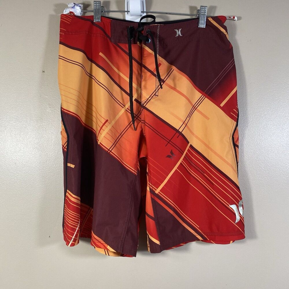 HURLEY Phantom Board Shorts Colorful Stretch Pocket Surf Mens 31 32
